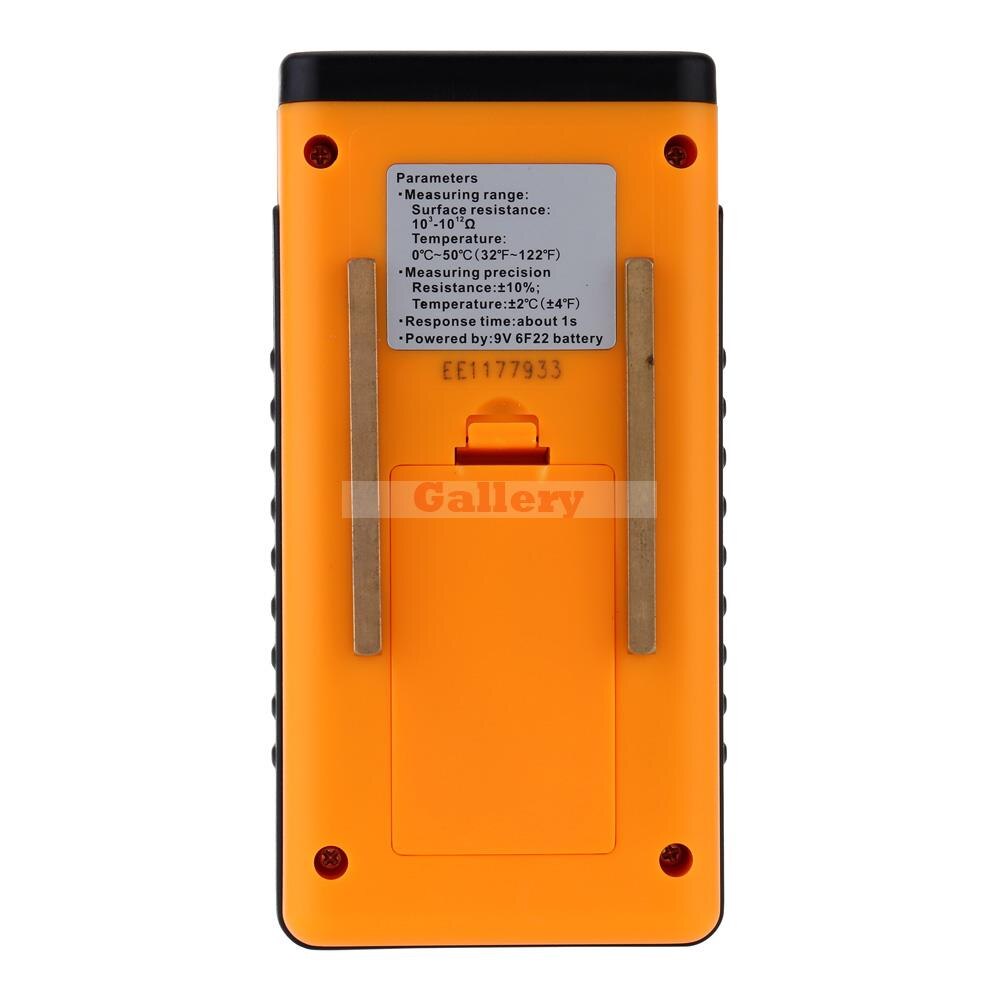 Handheld Lcd Display Surface Resistance Tester Meter with Data Holding Ambient Temperature Measurement Lcd Display