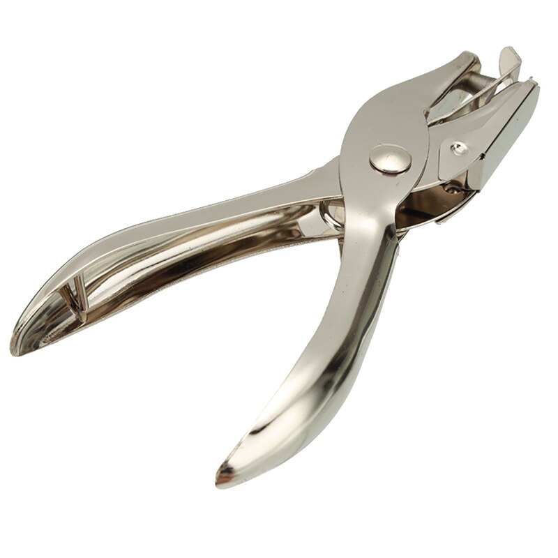 Handle Hole Punch DIY Loose-leaf Paper Cutter Pink Single Hole Puncher with Protective Case School Office Binding Stationery