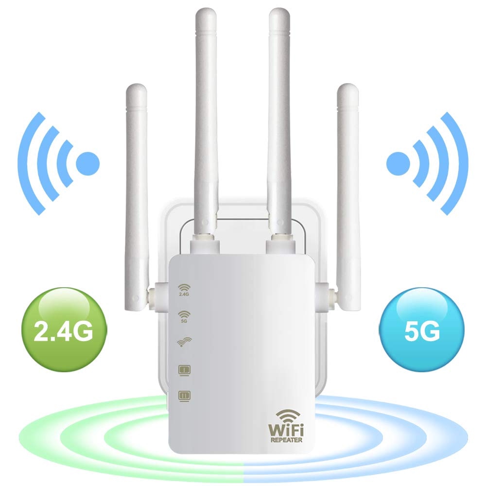 Ripetitore WiFi WiFi estensore 2.4G 5GGhz senza fili WiFi booster 1200Mbps amplificatore Wi-Fi 802.11N a lungo raggio ingrandisci segnale