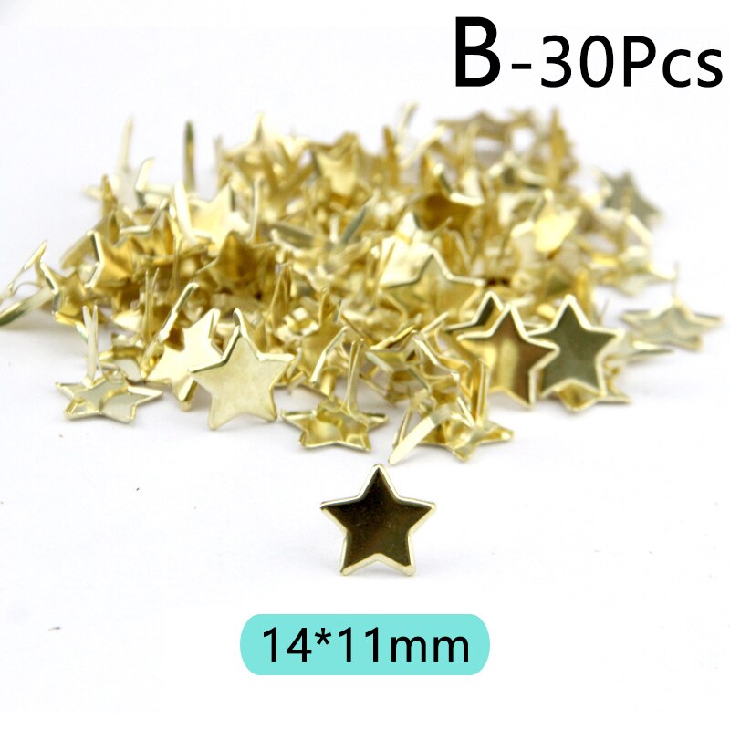 Mini clavos de Metal con patrón de mezcla, hechas a mano álbum de recortes de manualidades, accesorios para manualidades, decoración del hogar, sujetador con adornos Brad, 30 Uds.: B