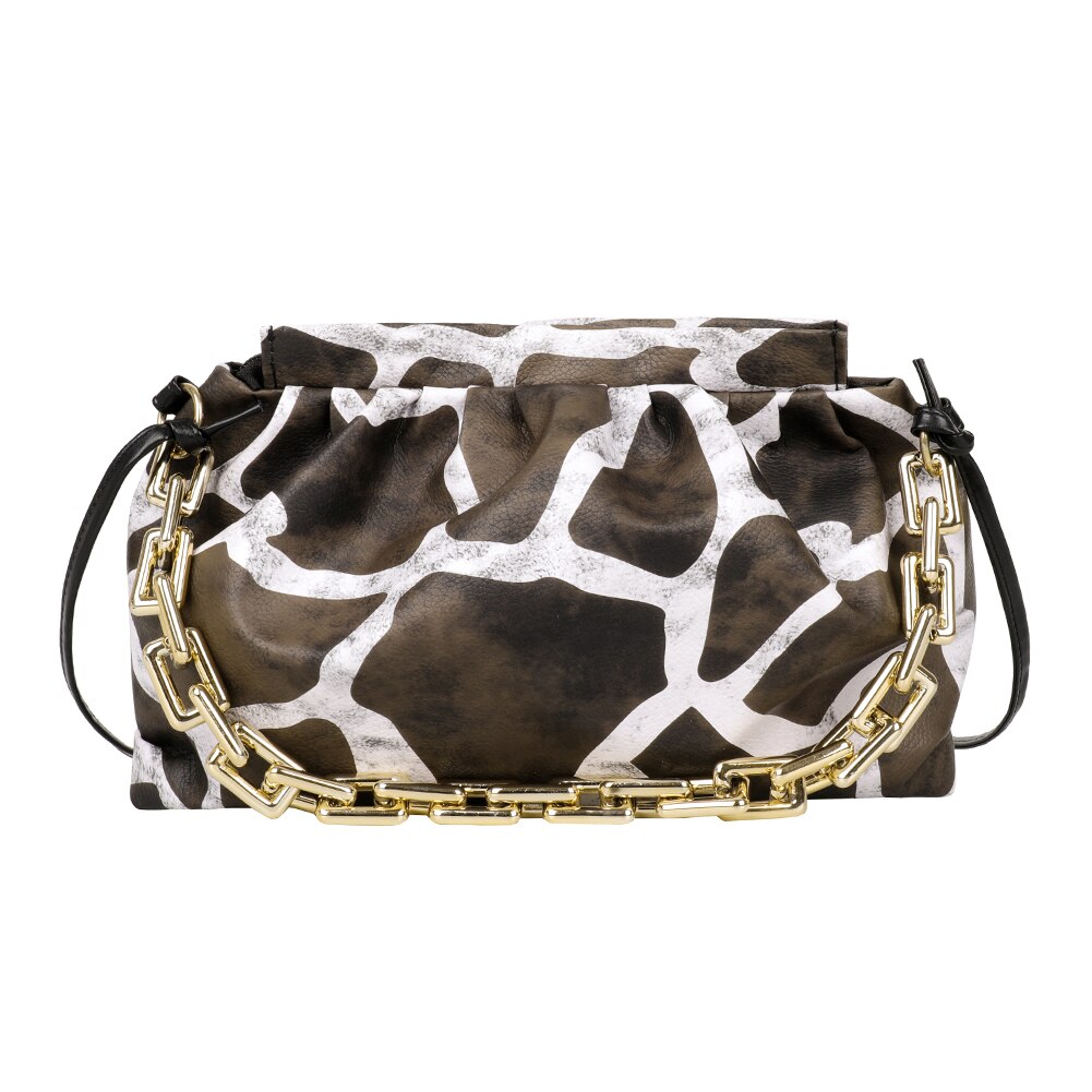 lässig Frauen Handtaschen Frauen Taschen Modische Schulter Bote Taschen Kuh aufbringen Damen Frauen: weiß
