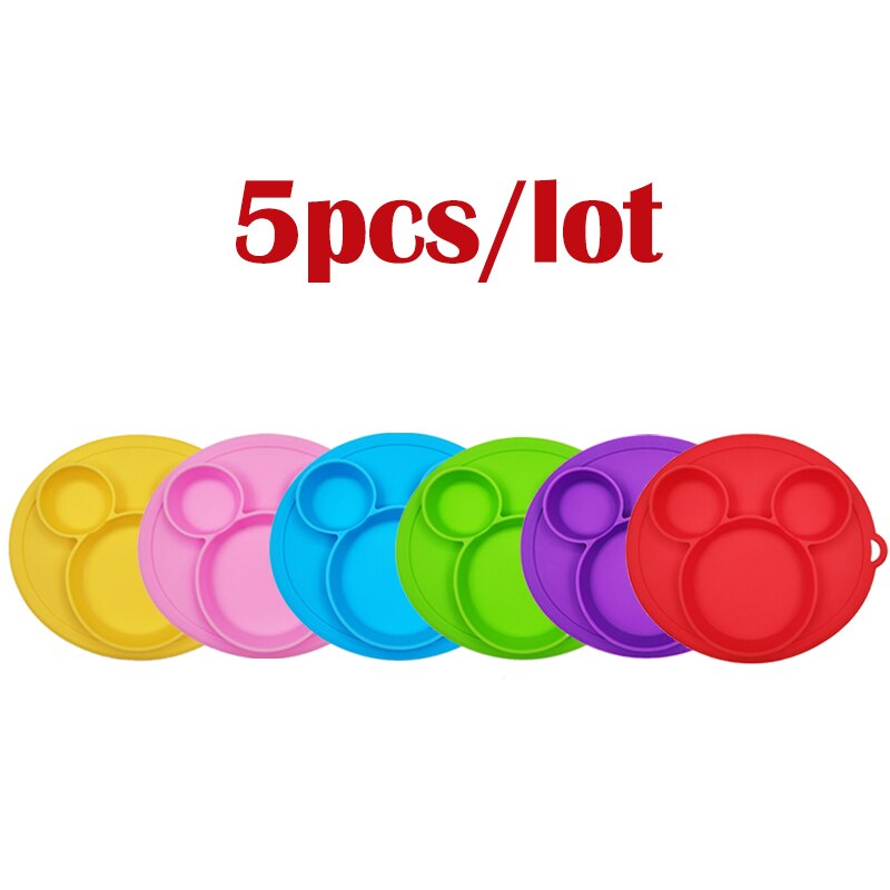 5 stuks/partij baby siliconen bordjes kinderkom borden babyvoeding siliconen kom baby silicagel borden kinder serviesgoed