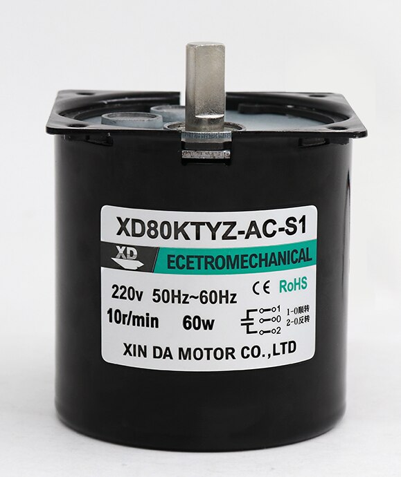 80KTYZ AC motor 220V 5rpm -110rpm motor micro slow speed machine 60W permanent magnet synchronous motor small motor