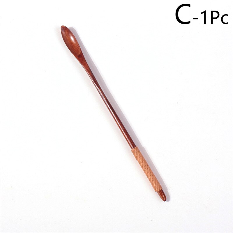 Natural Wooden Spoon With Long Thin Handle Stirring Rod Mixing Spoons Dessert Coffee Tea Honey Supplies Kitchen Tools Tableware: C-20CM