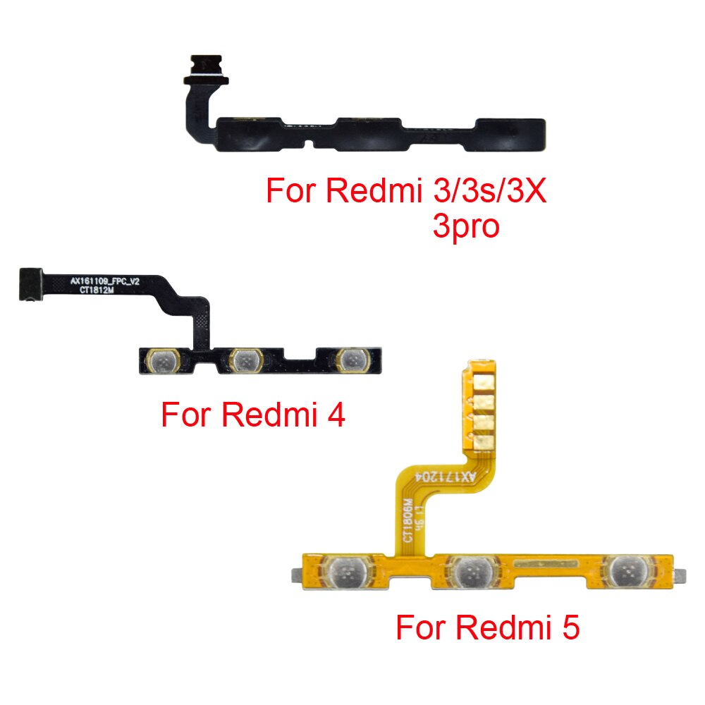 Cable flexible para botón de encendido para Xiaomi Redmi pro 4pro S2 3X 4X 4A 5A 3 4 5 pro, botón de encendido/apagado, Ket Flex para note 2 3 4 5, 1 Uds.