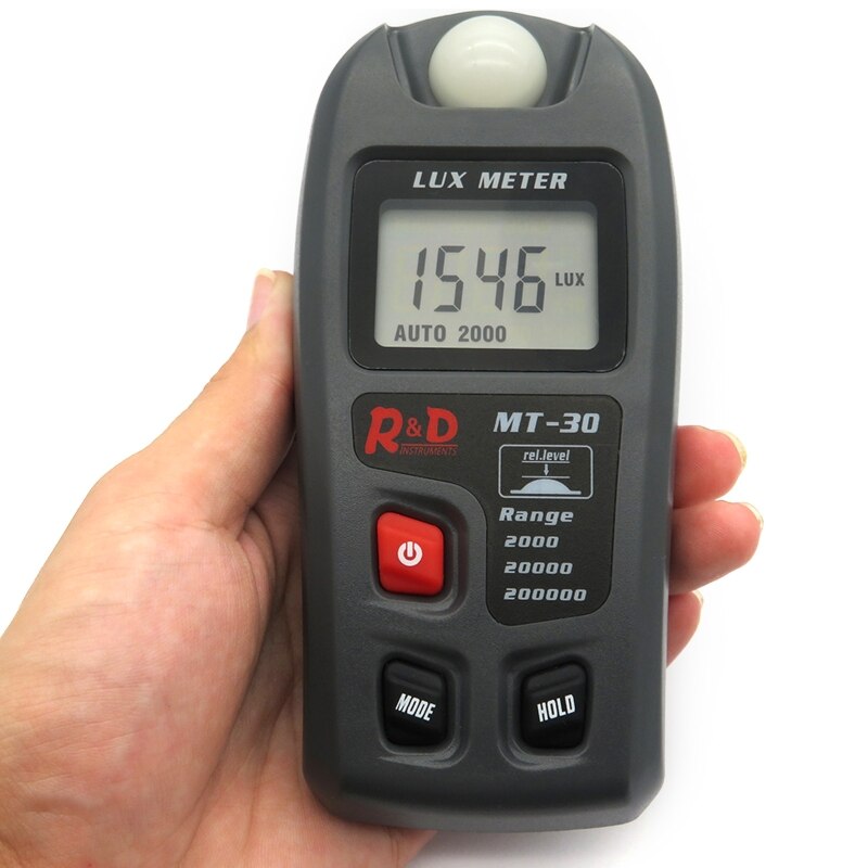 Lux meter 0 ~ 200,000 lux rækkevidde lysmåler illuminometer lux / fc fotometer tester