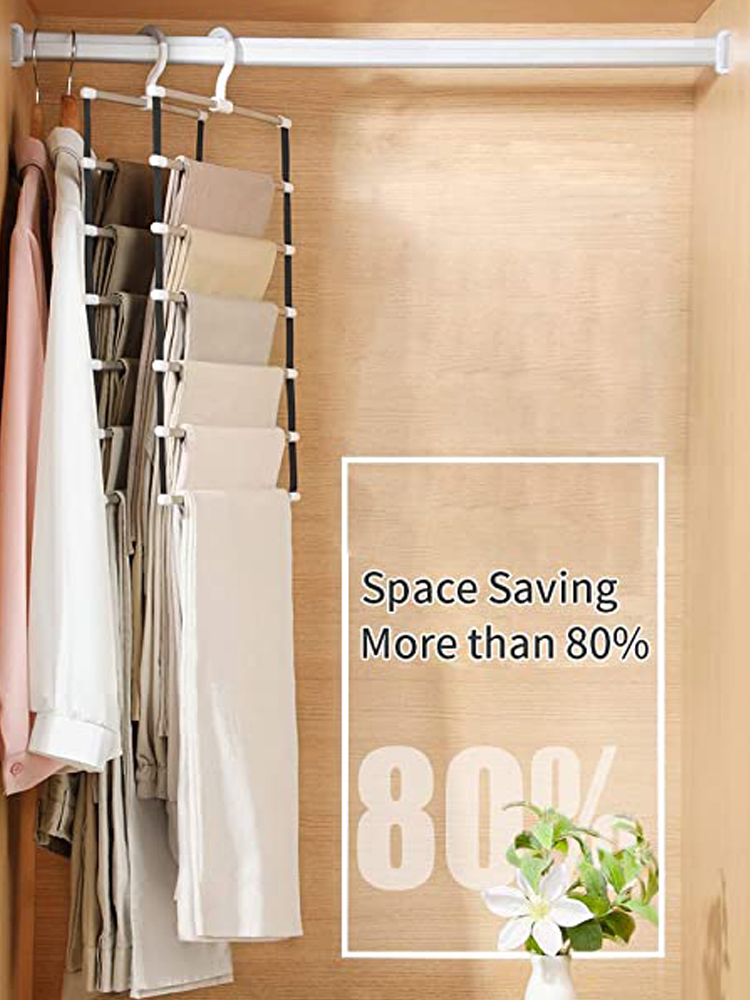 Opvouwbare Kast Broek En Rokken Garderobe Hangers Voor Bespaart Ruimte Meerdere Broek Rack Slaapkamer Kast Loft Kleding Organisatoren