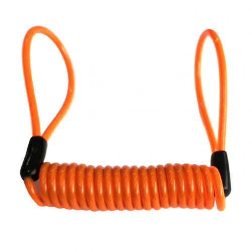 120cm Motorcycle Motorbike Safety Disc Brake Lock Spring Reminder Cable Coil Chic: Orange