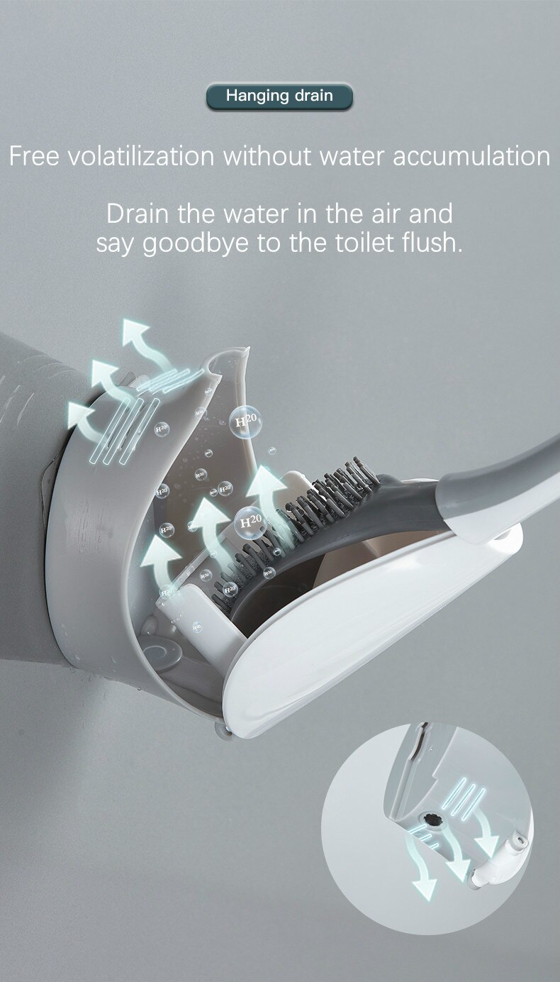 TPR szczotka główka szczotki robić wc bez martwych narożników domowa półka robić zawieszenia na ścianie zestaw szczotek toaletowych kreatywna łazienka silikonowa