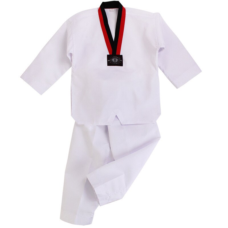 White Taekwondo Karate Uniform Belt Suit TKD Dobok Taekwondo Clothes Unisex Children Adult Judo Sports Team Training Performance