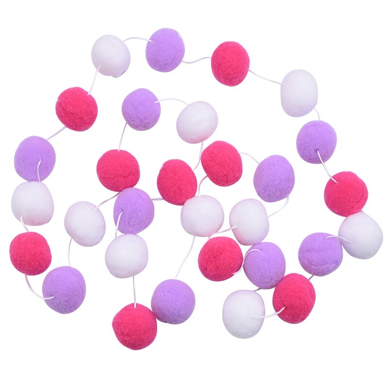 2.5M Multicolor pluszowe kulki pompon Garland kula filcowa wełniana String Banner dla domu dzieci pokój wisząca dekoracja Baby Shower Supply: B07