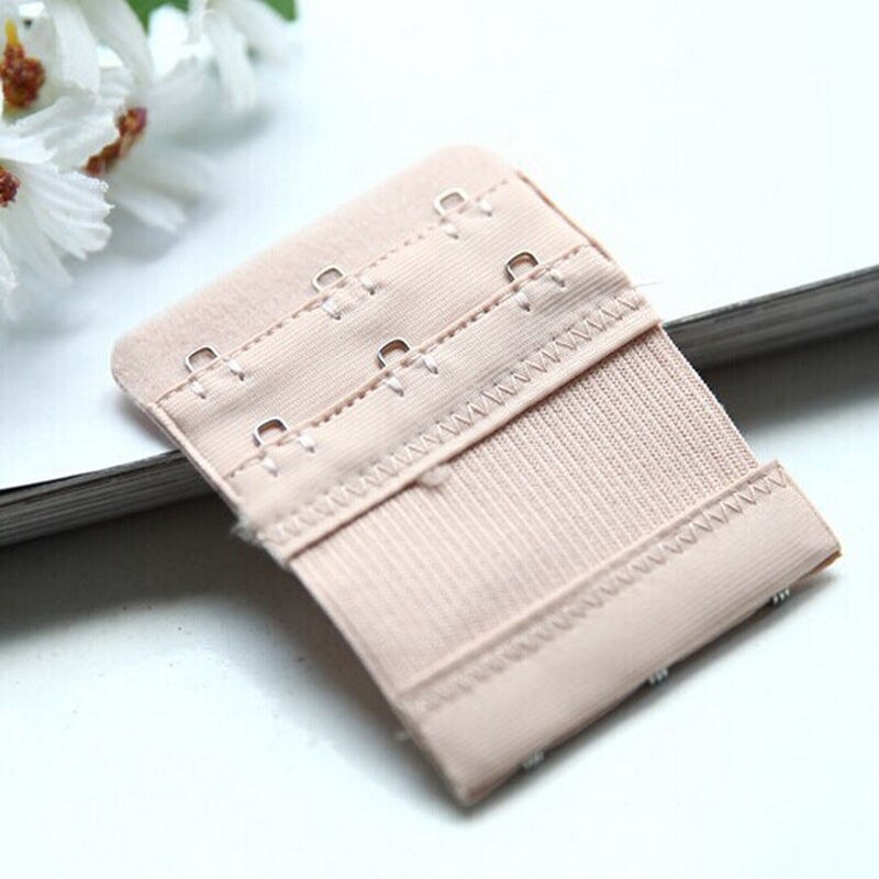 1Pc 3 Hooks Soft Bra Extender Strap Buckle Extension 3 Colors Women Intimates Bra Strap Belt Replacement: Nude