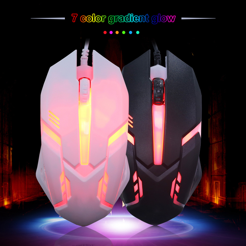 Gaming S1 Sport LED-lichtgevende bedrade muis met achtergrondverlichting USB-bedraad voor desktoplaptop Mute Office Computer Gaming Mouse