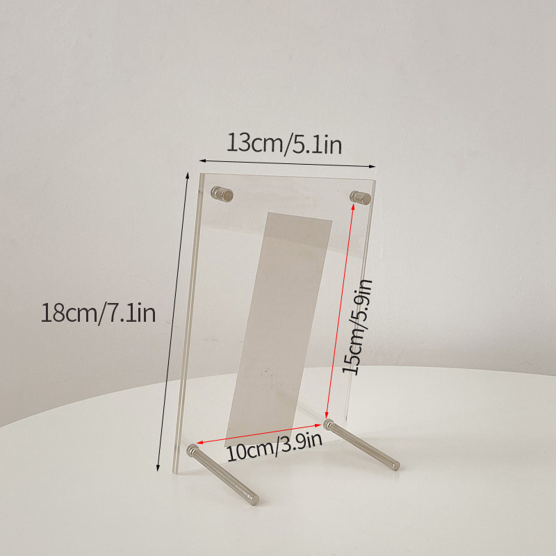 Cadre Photo en acrylique Transparent, magnétique Double face, porte-carte Photo idole, ornement de bureau, porte-carte Photo: plum