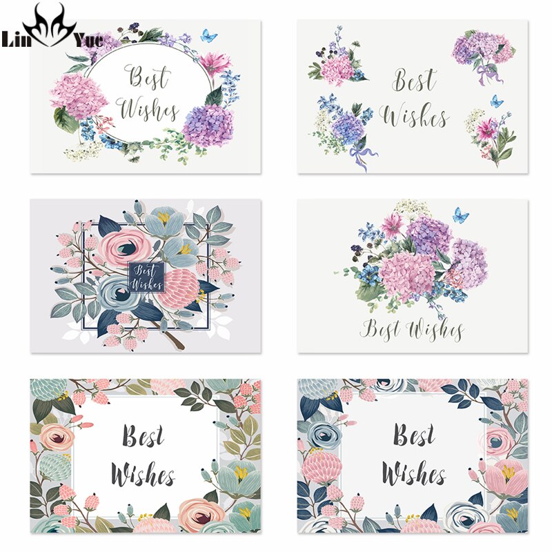 24 pcs/lot Best Wishes Mix Designs thank you for you best wishes Folding card message card DIY decoration