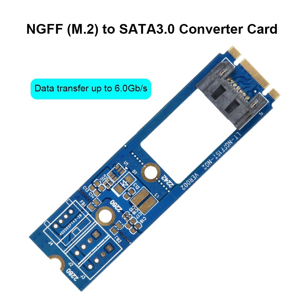 M2 NAAR SATA M.2 NGFF SATA naar 7Pin SATA Converter Adapter Kaart Horizontale 1 PCS NGFF1ST-N01 Adapter Card
