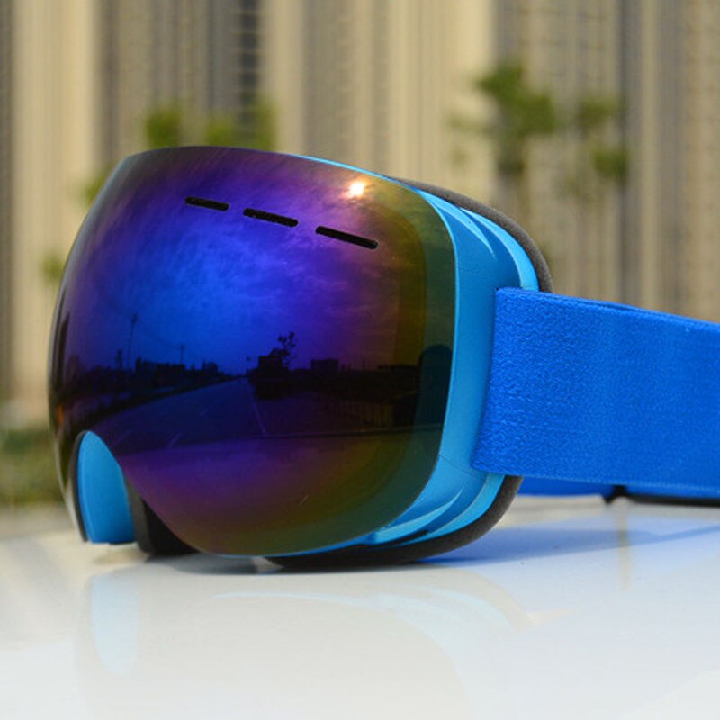 Winter Brille Anti-Nebel-Ski draussen UV Schutz Skifahren Brillen Sport Winddicht Snowboard Schneemobil Männer Frauen Gläser Maske: Blau Blau