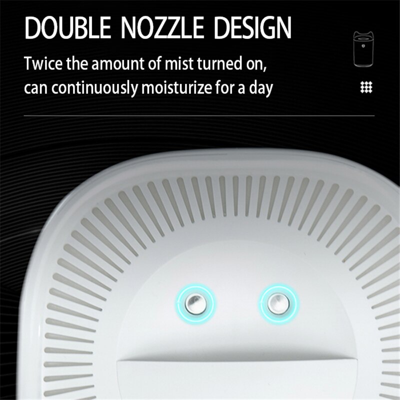 3L USB Double Nozzle Humidifier Aroma Essential Oil Diffuser Ultrasonic Air Humidifier With Colorful Mood Lights