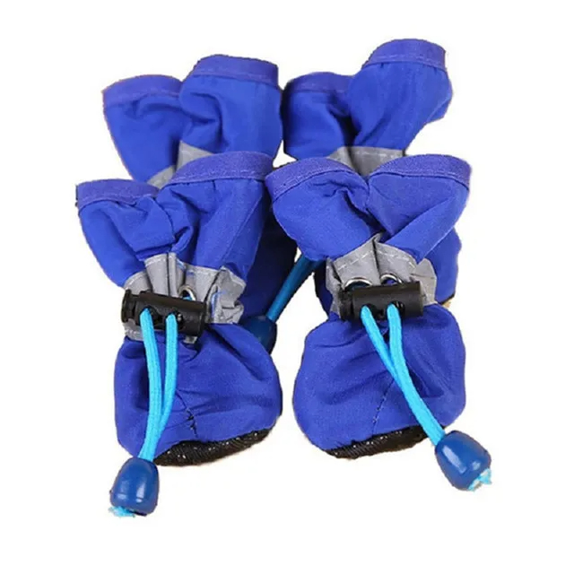 Chaussures imperméables pour animaux de compagnie, bottes de pluie anti-brûlure, chaussures pour chiens, chihuahua, petits chats, chiots et chiens, 4 pièces par ensemble: L / GRIS