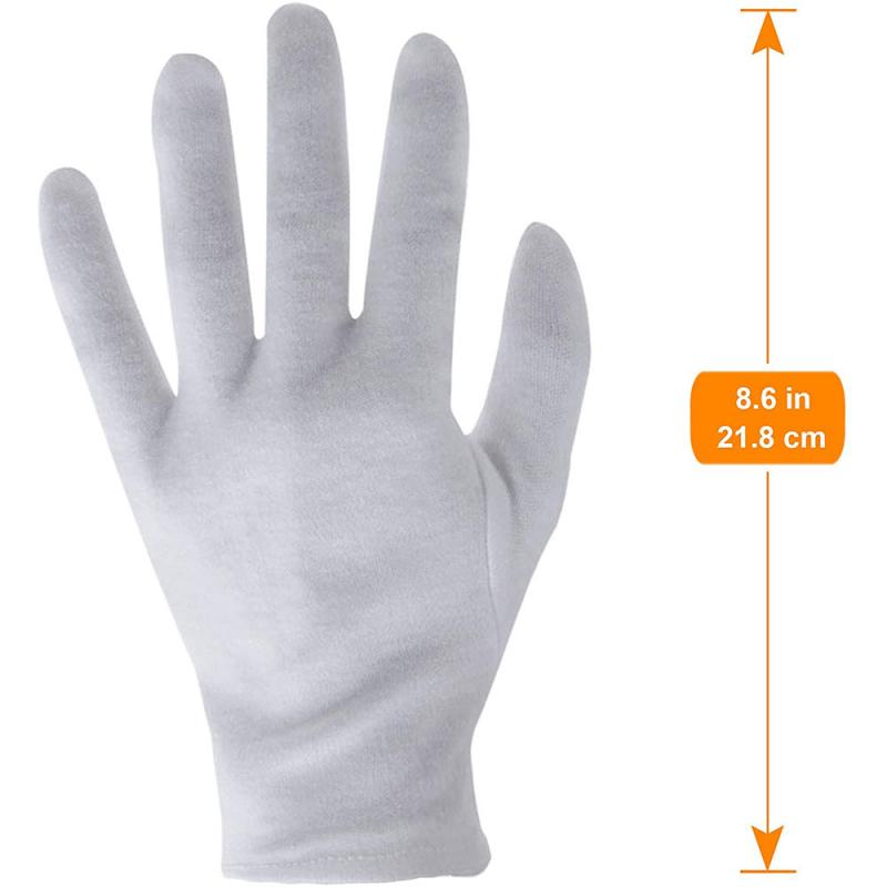 1 Paar Witte Katoenen Werkhandschoenen Voor Droge Handen Handling Film Spa Handschoenen Ceremoniële Inspectie Handschoenen