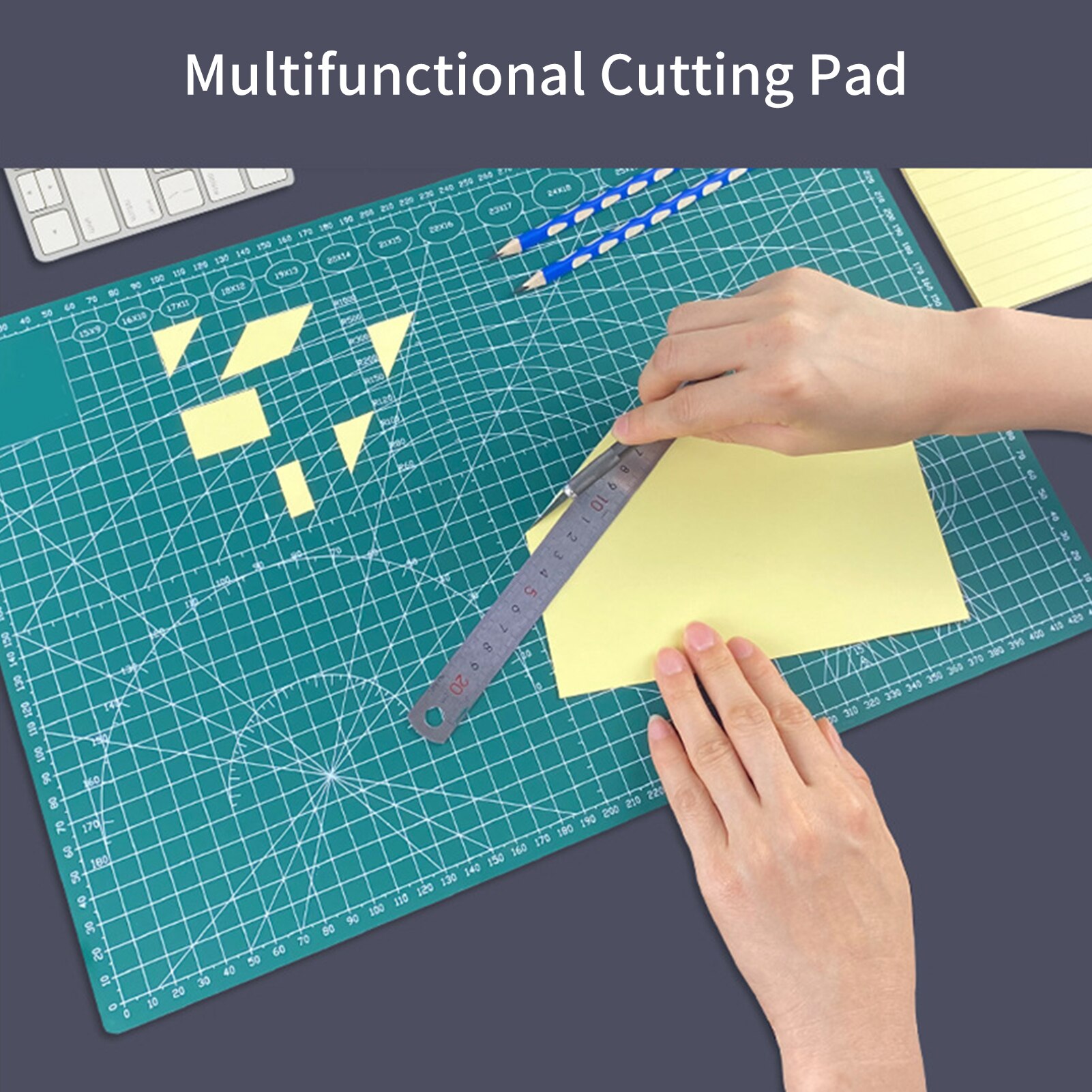 A2 Cutting Mat Double-sided Cutting Board Cut Pad DIY Tool with Clear Lines Angles for Sewing Fabric Scrapbooking Art Craft