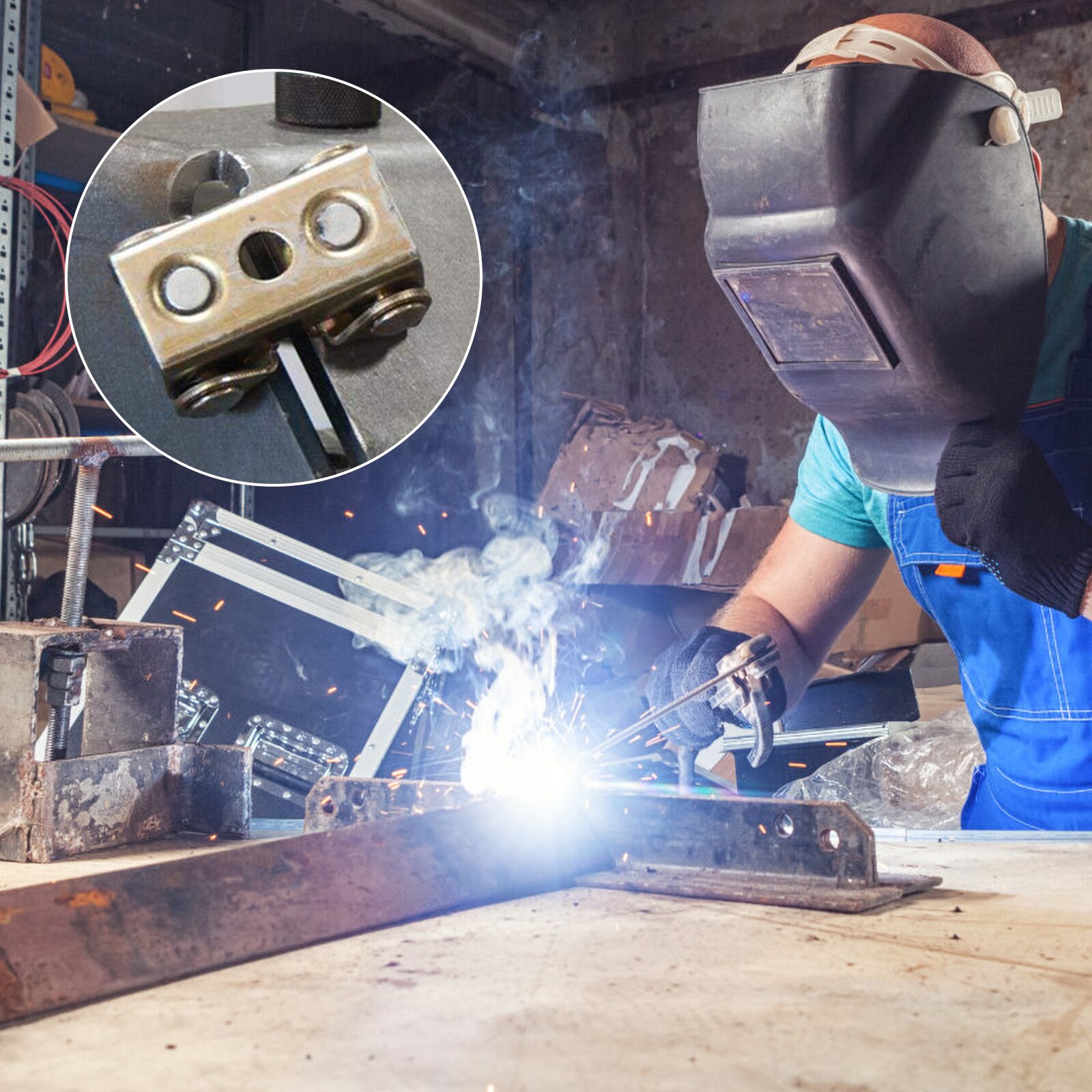 1pc V Shaped Welding Clamp Used For Welding Spot Welding Positioning Clamping Round Pipes Angle Iron Workpieces