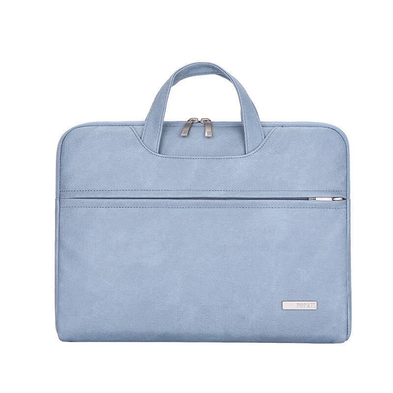 Kissyenia PU Leather Waterproof Laptop Briefcase Men Women 14inch Computer Bag Flight Shoulder Bag Business Travel Laptop KS1343: Blue-14inch