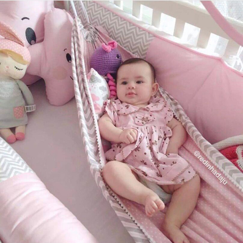 Baby krybber hængekøje hængekøje aftagelig bærbar sammenklappelig barneseng indendørs værelse udendørs sving hængende sikkerhed spædbarn