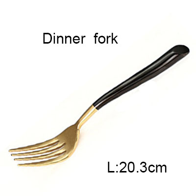 Couteau à Steak fourchette à dîner cuillères à café en acier inoxydable doré miroir polonais ensemble de couverts Restaurant salle à manger ensemble de vaisselle 1 pièces: dinner fork