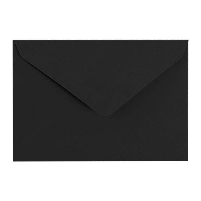 57EC 10 sztuk czyste karty z kopertami kartki z podziękowaniami Handmade DIY puste koperty pocztówki na urodziny Inivitation: Black