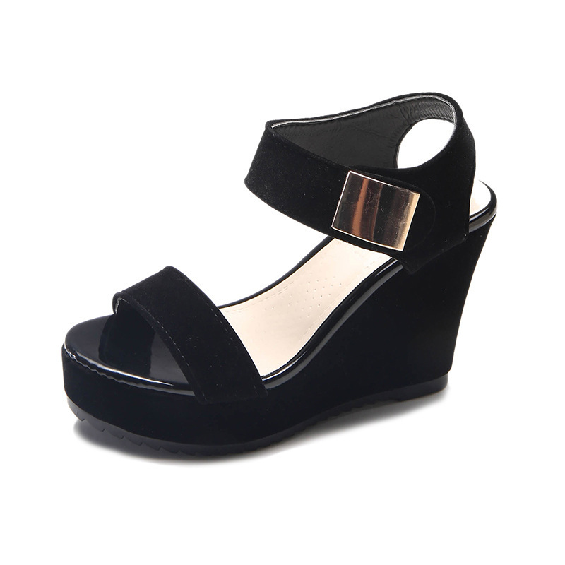 Kvinnor skor platå sandaler kvinnor peep tå höga kilar ankel spännen sandalia espadrilles kvinnliga sandaler skor höga 10cm