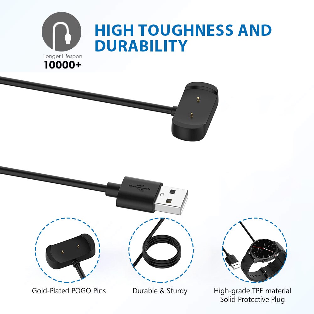 Cable de carga para Amazfit GTS 2 Mini t-rex Pro GTR 2 2e, soporte de cargador para Amazfit Bip U/POP/Zepp E, adaptador magnético fijo