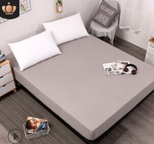Waterproof Mattress Protector Fitted Sheet Home Bed Cover Queen Size/King Waterproof Solid Color Urine-Proof Mattress Cover: Dark Gray / 160cmX200cmX30cm