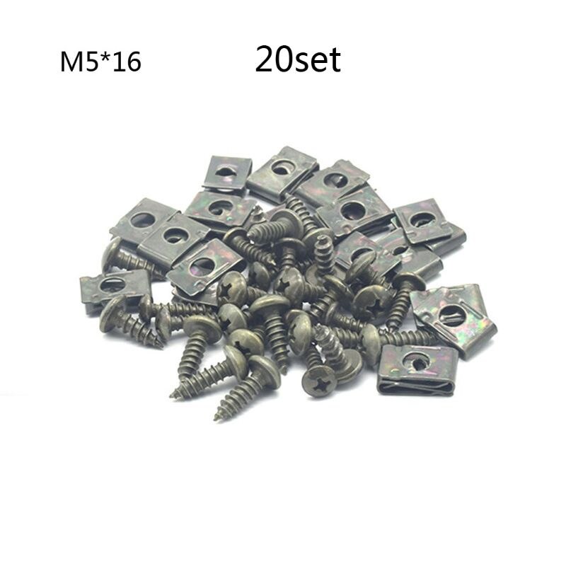 Kit de retenedor de tornillos de rosca para motocicleta M4/M5 tipo U antióxido