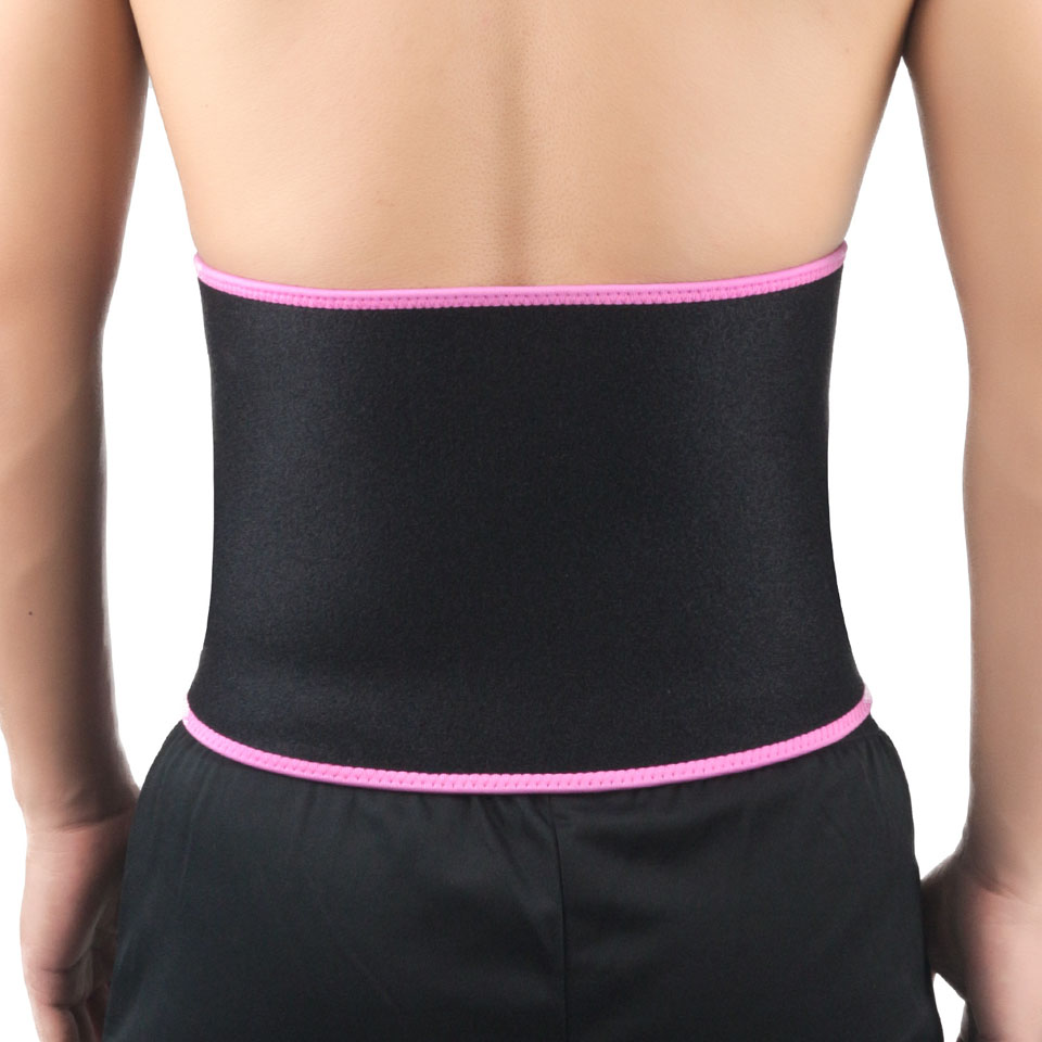 Adjustable Slim fit Abdominal Waist sweat belt Sports Waist trimmer Support Safety Back Support Lumbar Band Protective: Pink / L