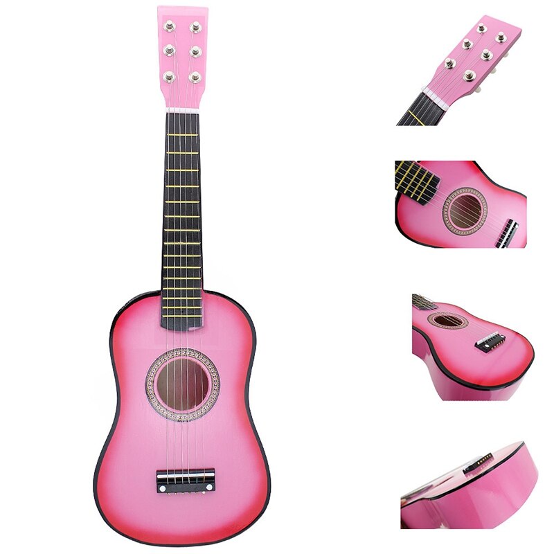 23 tums basswood akustisk gitarr 6 strängar liten mini gitarr med gitarr plock strängar för barn barn nybörjare