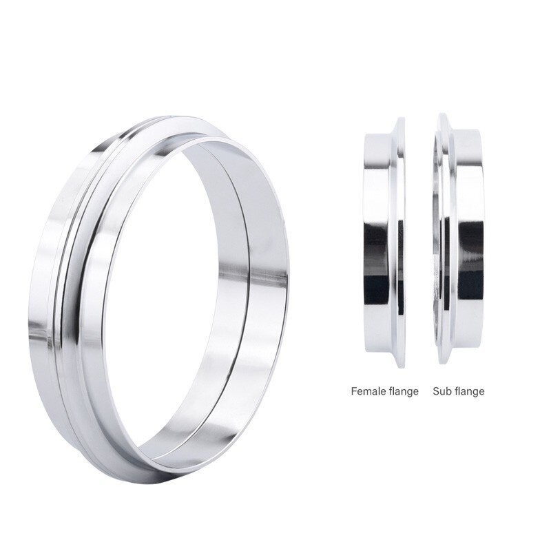 evil energy 5Inch 127mm V-Band Clamp Kit Male Female Flange Quick Release V Band Clamp For Turbo Exhaust Pipes Exhaust Clamp