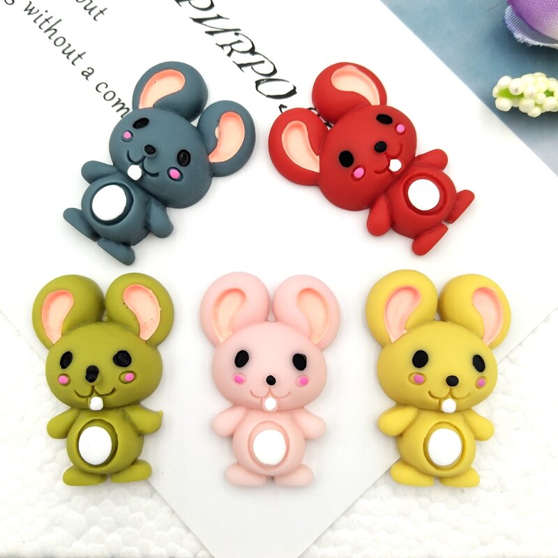 10pcs Mixed hand painted mouse resin flat back Cabochons Embellishments Accessories DIY Hair Bows Center