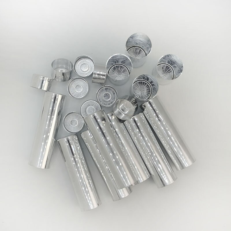50 unids/set de cilindro de cartucho de aluminio vacío Dental con tapa 22/25mm 65-120mm, Material de herramienta de odontología para técnico