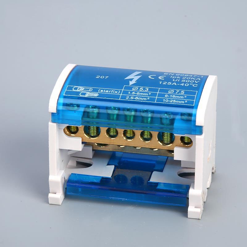 1PC 207 211 215 Terminal Block Din Rail distribution Box 407 411 415 160A Plastic waterproof junction box: 207