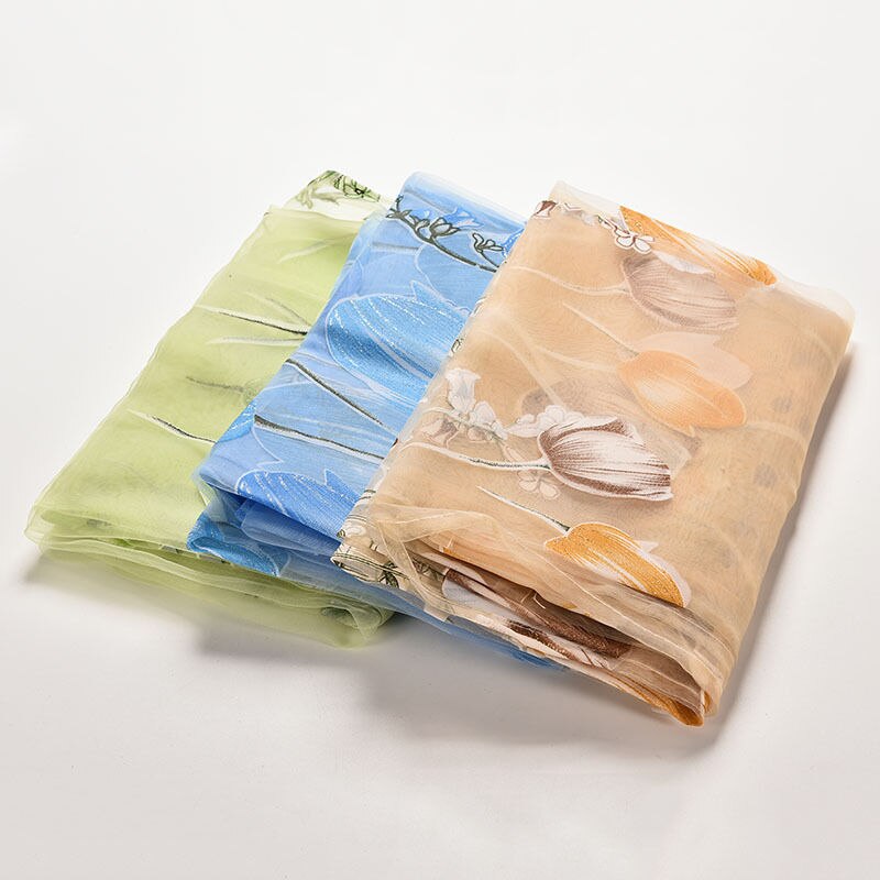 1*2 m schaduw gordijnen slaapkamer schermen tulle print tulpen patroon moderne woonkamer balkon keuken huishouden items