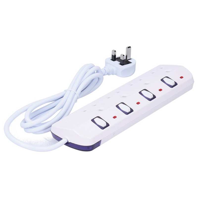 UK Plug 250V 13A 4-Outlets Power Strip Outlet Extension Socket Multifunctional Electrical Socket
