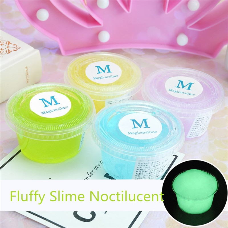 110Ml Noctilucent Pluizige Slime Polymeer Klei Super Licht Zacht Katoen Bedels Voor Slime Kit Antistress Speelgoed