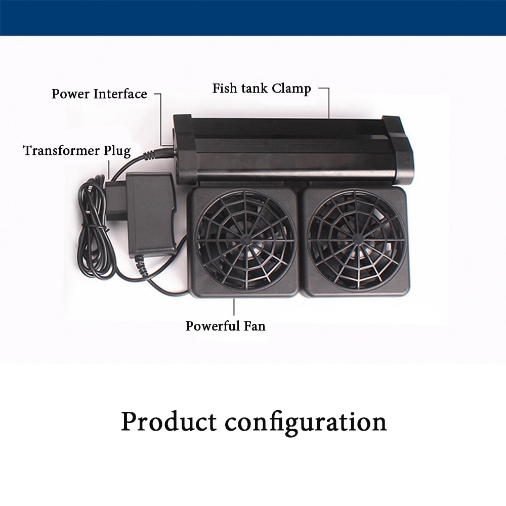 Ventilador disipador de tanque de peces, miniventiladores de calor para plantas acuáticas, tarros, tanque de peces, ventiladores de refrigeración de cilindro de Camarón, ventiladores de acuario silenciosos