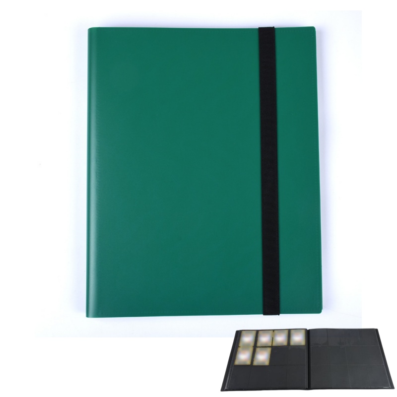 Premium Trading Card Binder met meerdere zakken - Houdt 160/360/480 kaarten - Duurzame PP-hoes - Ideaal voor basketbal, voetbal en sportkaarten: Licht Groen