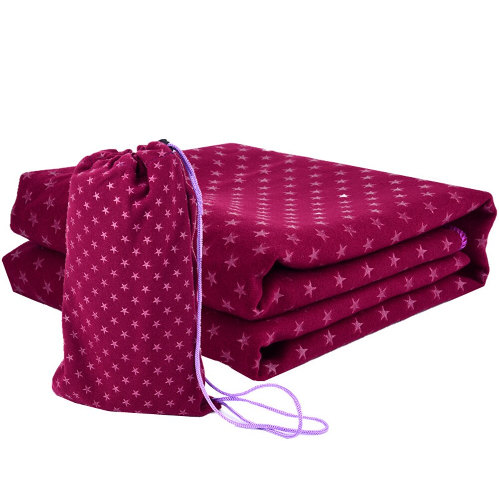 Antislip katoenen yogamat, harshanddoek, zweetabsorberende handdoek voor sport, fitnessoefeningen, pilatesbenodigdheden: Bordeauxrood
