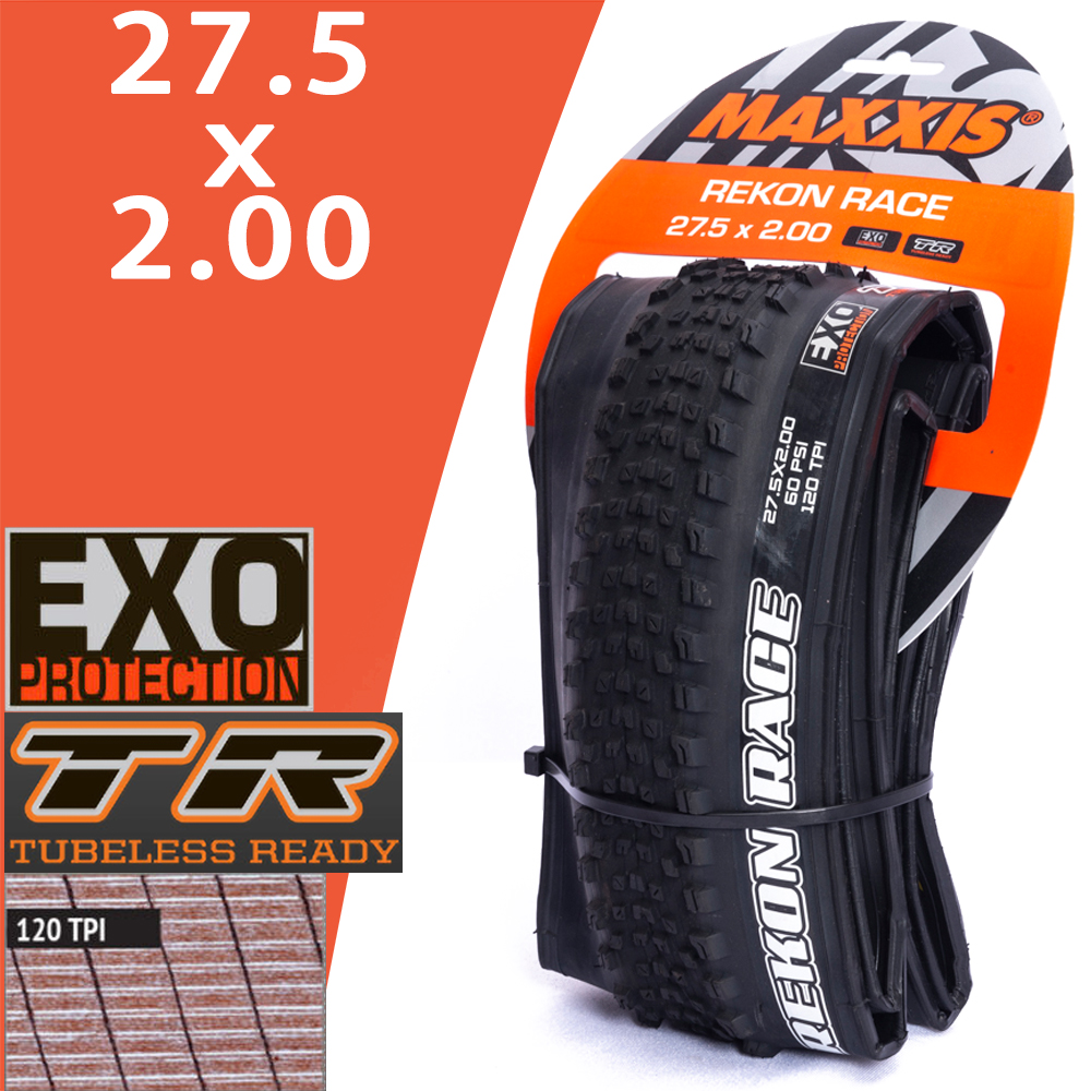 MAXXIS REKON RACE pliant vtt pneu de vélo 27.5x2.00/2.25/2.35 29x2.25/2.40 Original pneu de vélo sans chambre XC pièce de cyclisme tout-terrain: WHITE