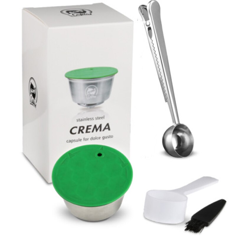Rustfrit stål genanvendelig kapsel til dolce gusto til nescafe kaffemaskine til illy metal filtermalet: Sæt 6