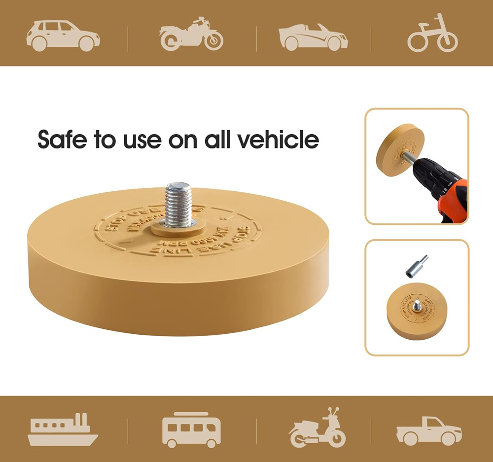 Decal Eraser Wheel Pin Stripe Removal Tool Adhesive Remover Wheel with Pad & Adapter Graphics Removal Tool Eraser