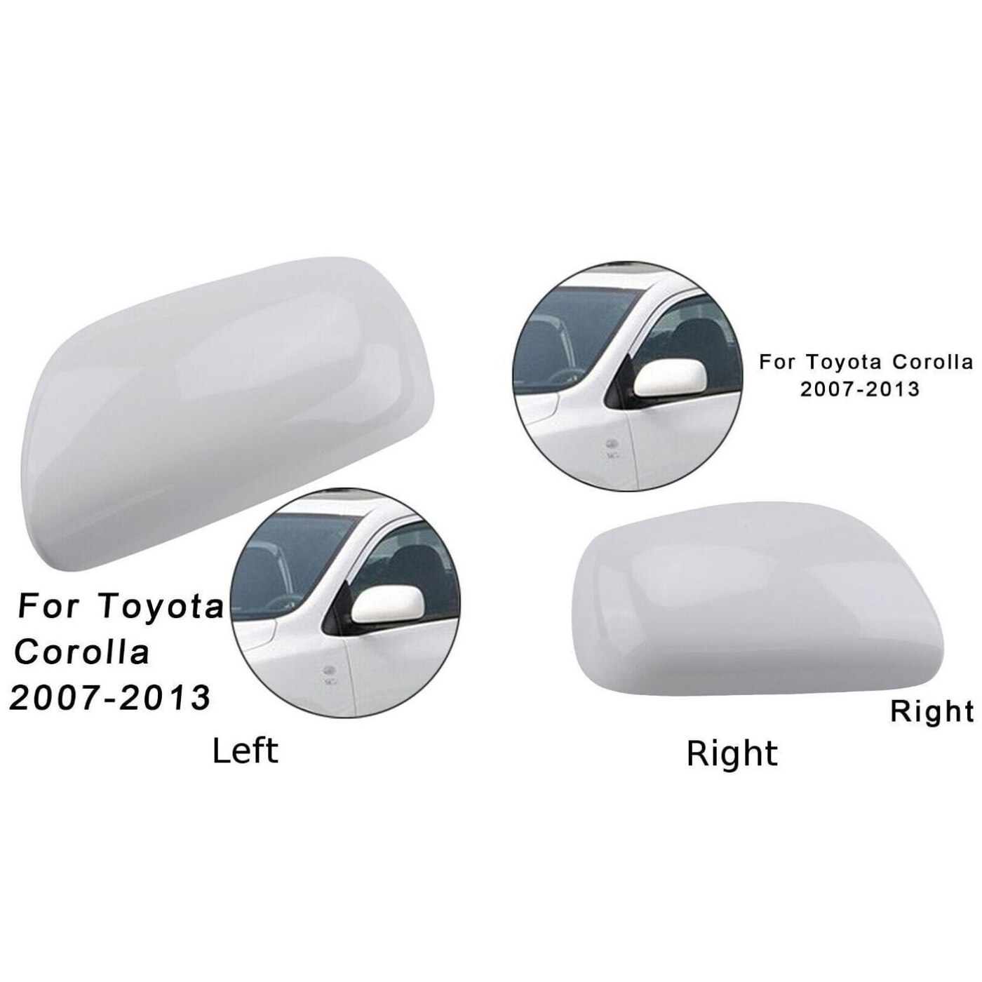 Left / Right Side Rear View Mirror Cover Cap For Toyota Corolla 2007 Car Accessories